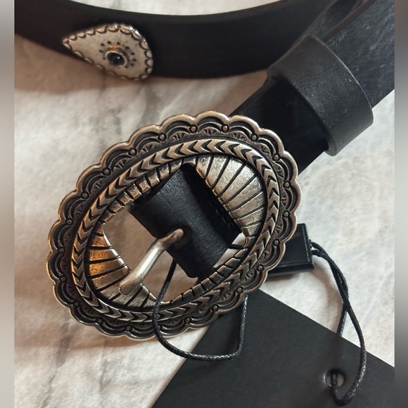 NWT The Kooples Black Belt with Intricate Silver Buckle Womens size 1 or US 4 main image 6